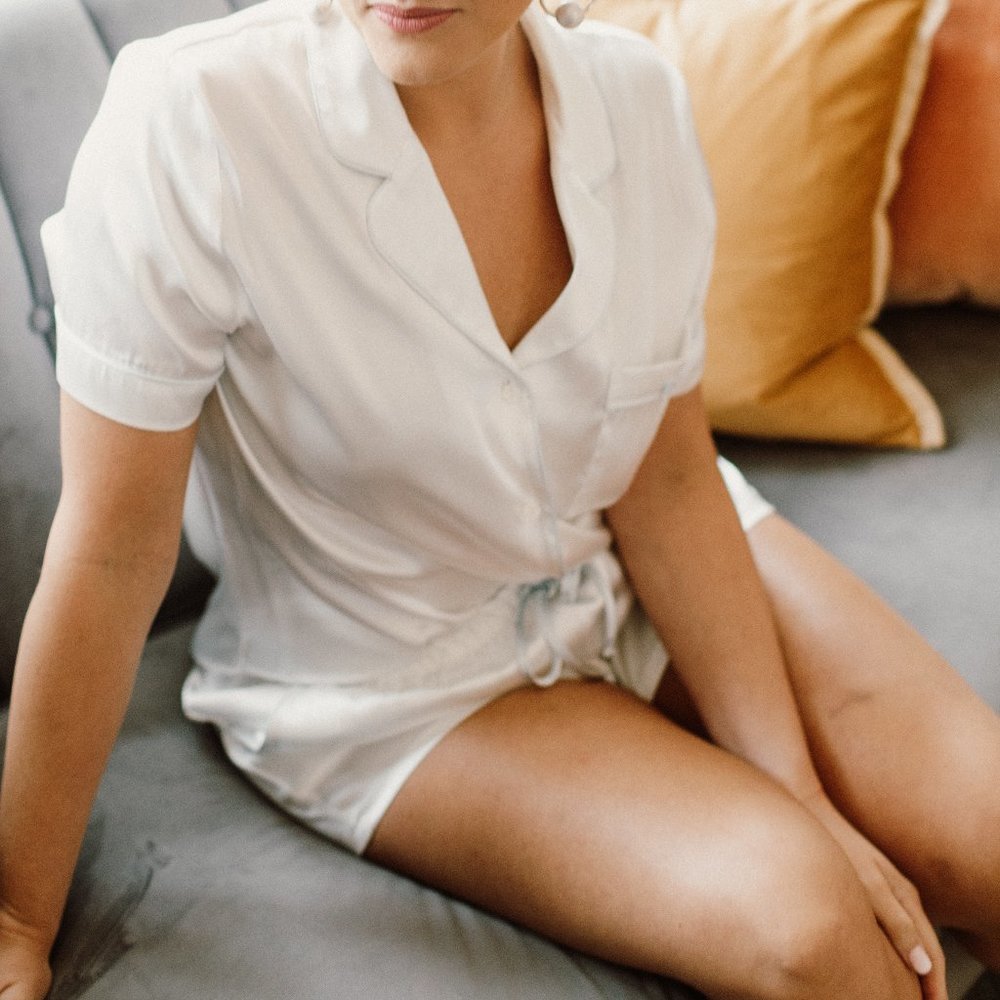 In Bloom by Jonquil White Silk Bride PJ's